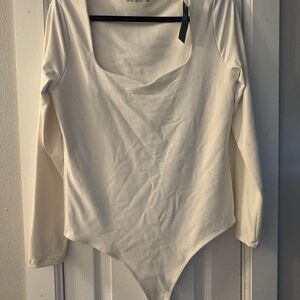 Abercrombie & Fitch Soft Square Neck Bodysuit 🤍 L NWT